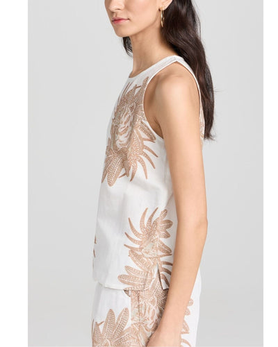 Las Surenas Clothing Medium Las Surenas Greek White Tiger Top