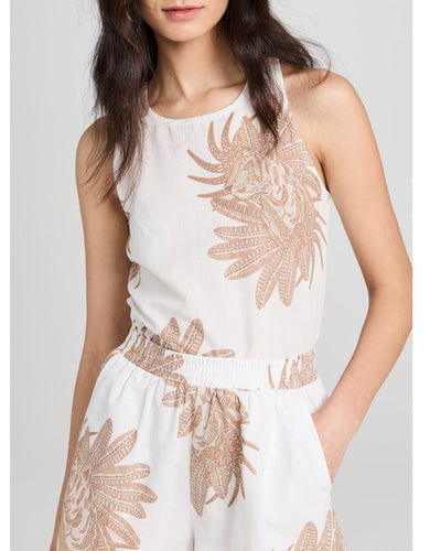 Las Surenas Clothing Medium Las Surenas Greek White Tiger Top