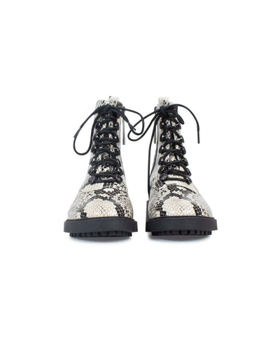 Linea Paolo Shoes Small | US 6.5 Snake Print Moto Boots