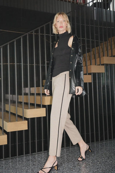 LNA Clothing Medium Kip Houndstooth Striped Track Pant
