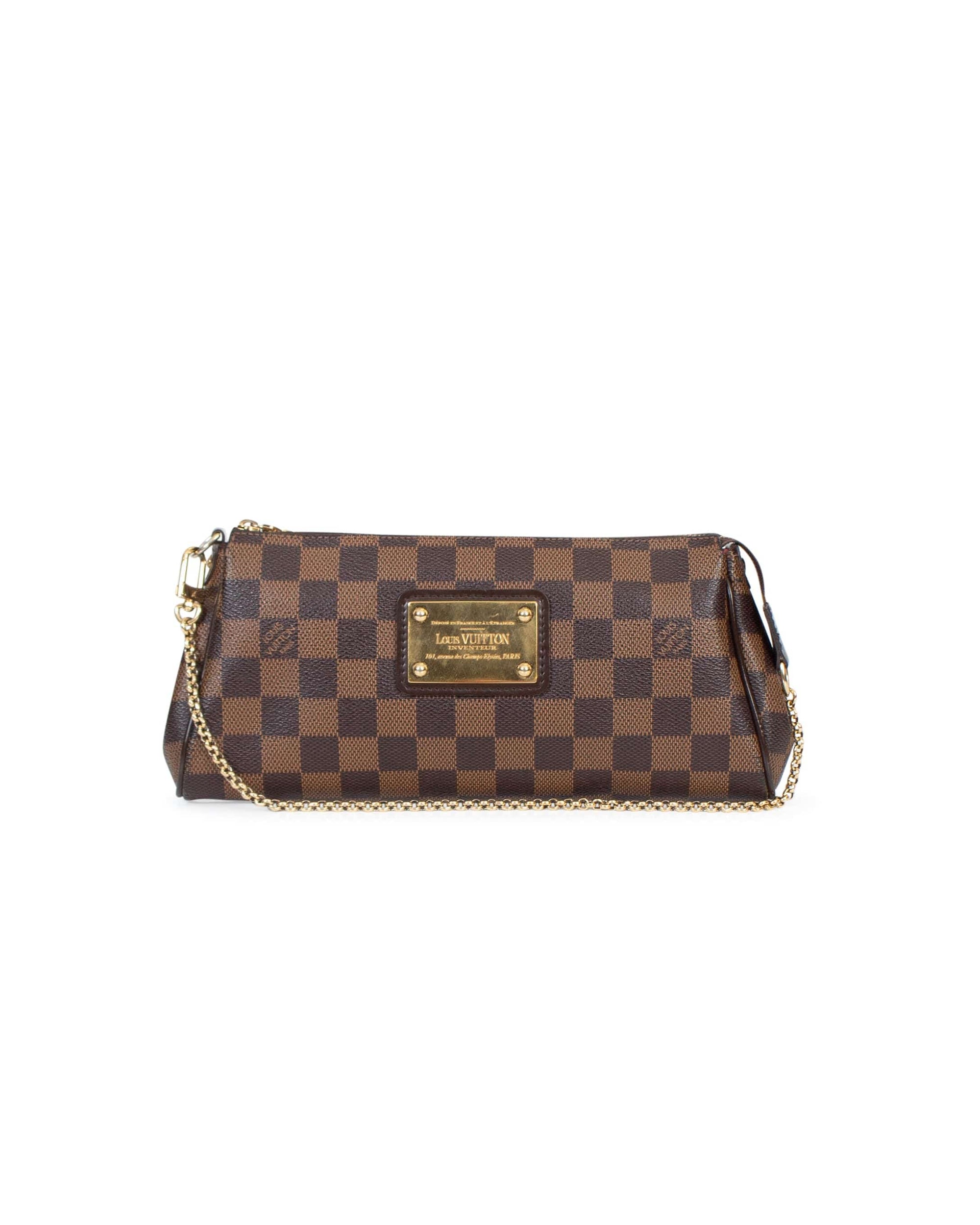 Louis Vuitton Damier Ebene Eva Pochette W/ Strap - Brown Crossbody Bags,  Handbags - LOU619306