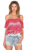 Lovers + Friends Clothing XS Lovers + Friends Life's a beach top in red scarf