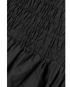 LoveShackFancy Clothing Large Asa Shirred Cotton-Poplin Mini Dress in Black