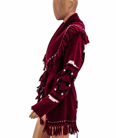 LoveShackFancy Clothing Medium Fringe Belted Sweater