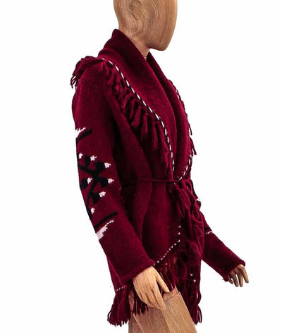 LoveShackFancy Clothing Medium Fringe Belted Sweater