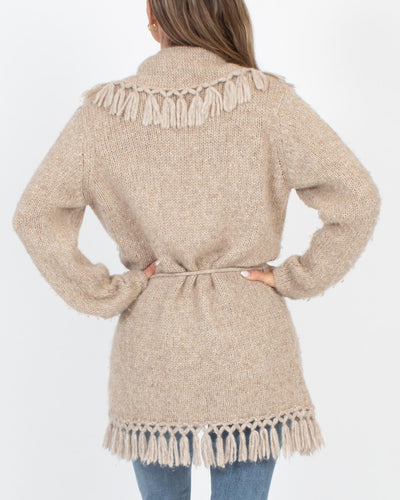 LoveShackFancy Clothing Small Fringe Knit Cardigan