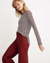 Madewell Clothing Small "Whisper Cotton Long-Sleeve Crewneck Tee in Daniela Stripe"