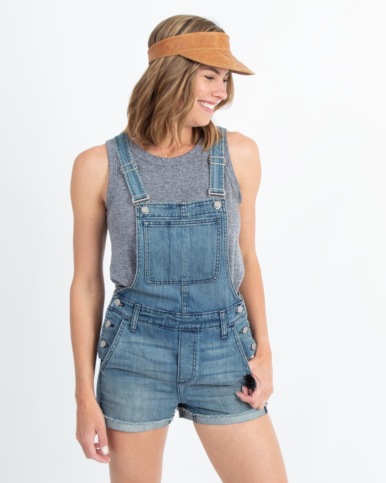 Denim Short Overalls The Revury