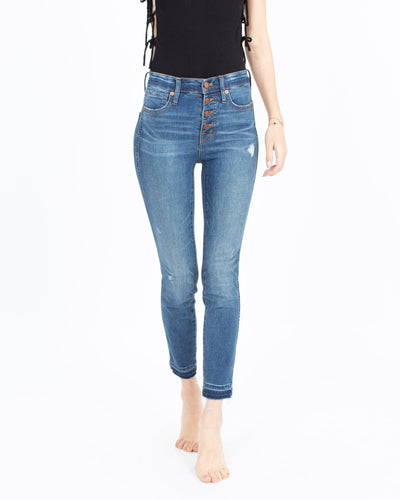 Madewell Clothing XXS | US 23 High-Rise Frayed Skinny Jeans