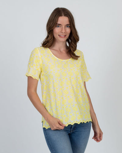 Maison Scotch Clothing Small | US 3 Yellow Embroidered Blouse