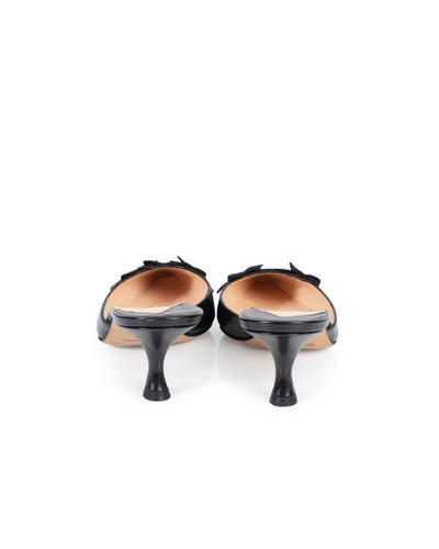 Manolo Blahnik Shoes Medium | 7.5 I 37.5 Black Floral Pump