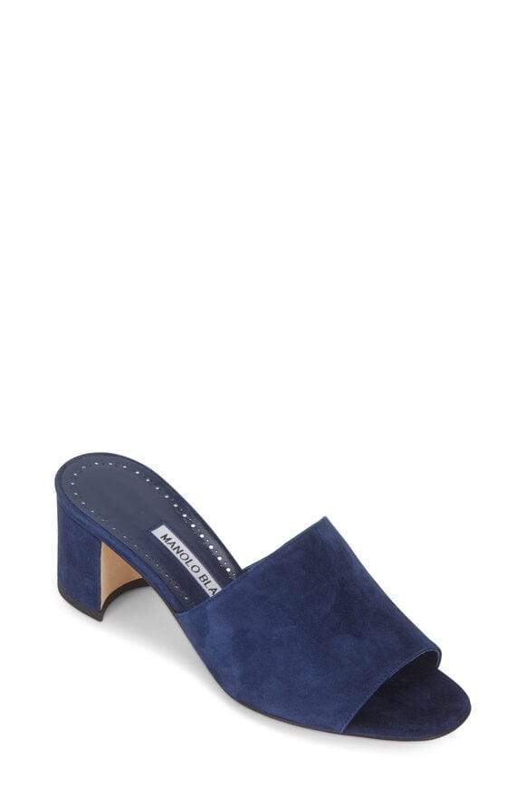 Manolo Blahnik Shoes Medium | 8.5 "Rapallato" Suede Slide Sandal