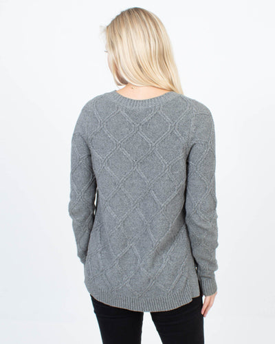 Margaret O'Leary Clothing Small Grey Cable Knit Sweater