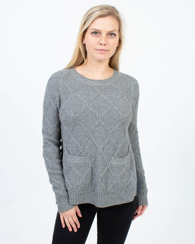 Margaret O'Leary Clothing Small Grey Cable Knit Sweater