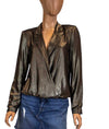 Marled by Olivia Culpo Clothing Small "Surplice" Peak Lapel Crossover Top
