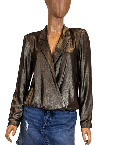 Marled by Olivia Culpo Clothing Small "Surplice" Peak Lapel Crossover Top