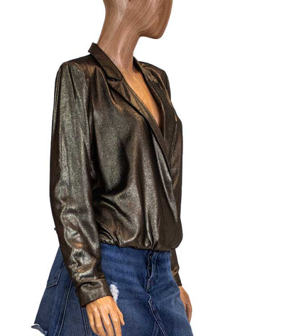 Marled by Olivia Culpo Clothing Small "Surplice" Peak Lapel Crossover Top
