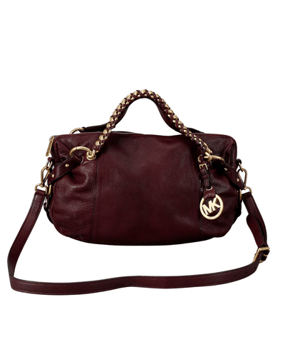 Michael Kors Bags One Size Tristan Bordeaux Leather Braided Chain Satchel