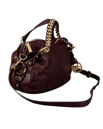 Michael Kors Bags One Size Tristan Bordeaux Leather Braided Chain Satchel