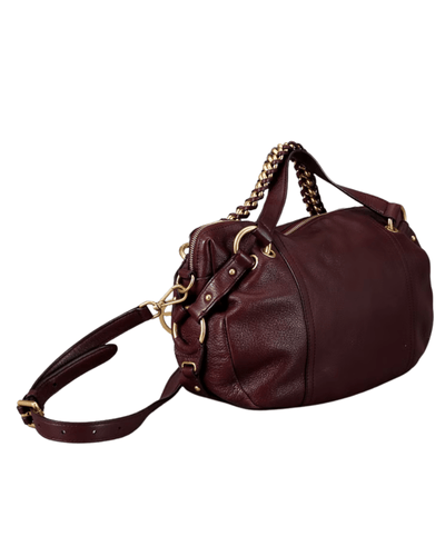 Michael Kors Bags One Size Tristan Bordeaux Leather Braided Chain Satchel