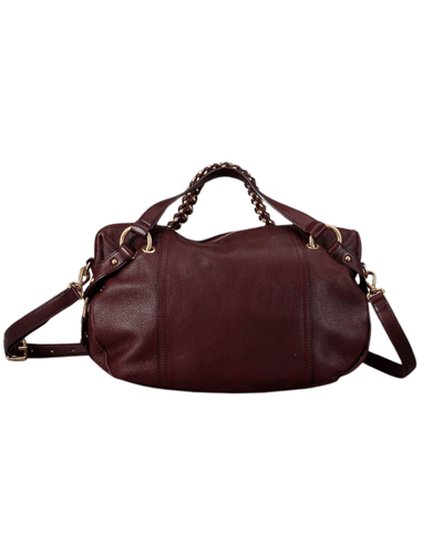 Michael Kors Bags One Size Tristan Bordeaux Leather Braided Chain Satchel