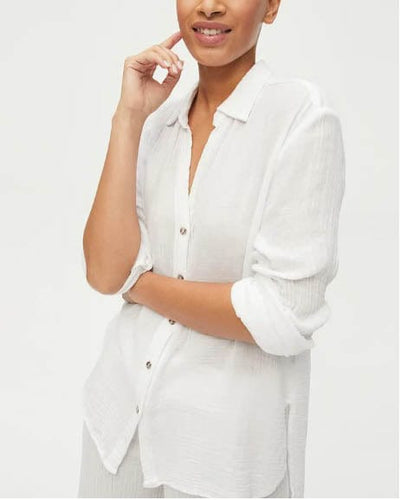 Michael Stars Clothing Large Gauze Button Down