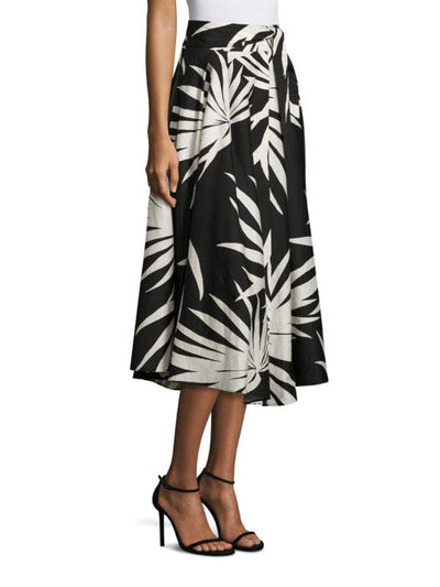 MILLY Clothing Small | 4 "Jackie" Palm-Printed Midi Skirt