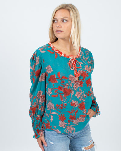 MISA LOS ANGELES Clothing Small Floral Print Long Sleeve Blouse
