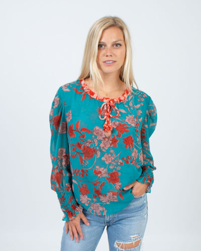 MISA LOS ANGELES Clothing Small Floral Print Long Sleeve Blouse