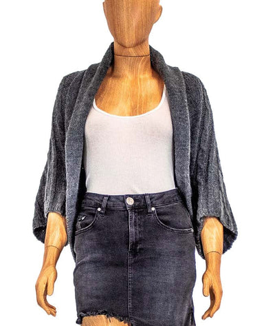 MK2K Clothing Medium | M/L Grey Knit Open Cardigan