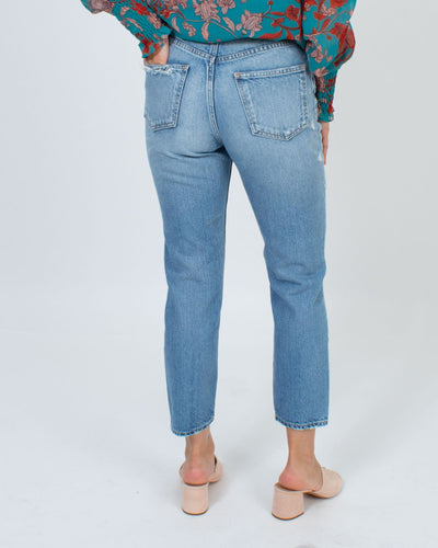 Moussy Vintage Clothing Small | US 26 Distressed High-Waisted Straight Leg Jeans