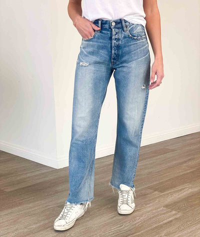 Moussy Vintage Clothing Small | US 27 Distressed High-Waisted Stovepipe Jeans
