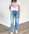 Moussy Vintage Clothing Small | US 27 Distressed High-Waisted Stovepipe Jeans