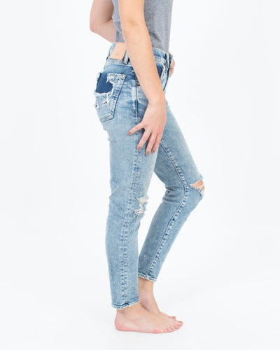 Moussy Vintage Clothing XS | US 25 Distressed Blue Jeans