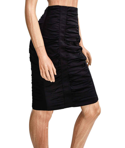 Nanette Lepore Clothing Small Black Ruched Pencil Skirt