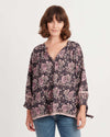 Natalie Martin Clothing Large Floral Puff Sleeve Blouse