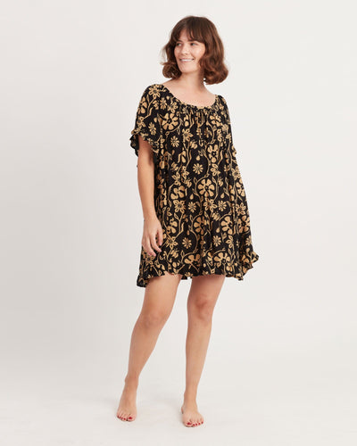 Natalie Martin Clothing One Size Hawaiian Print Mini Dress