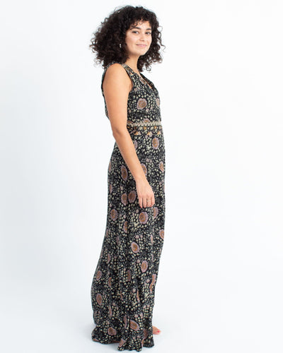 Natalie Martin Clothing Small Floral Wrap Maxi Dress