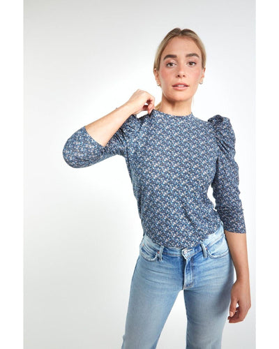Nation LTD Clothing XS NATION LTD Zeta Snap Back Mock Neck Tee - Wildflower
