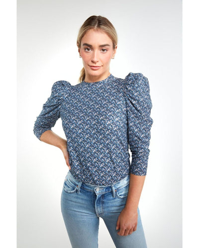 Nation LTD Clothing XS NATION LTD Zeta Snap Back Mock Neck Tee - Wildflower