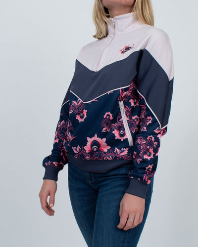 Nike Clothing Small Floral Quarter Zip Pullover Sweatshirt