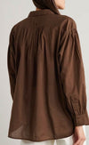 Nili Lotan Clothing Large Miles Blouse in Walnut