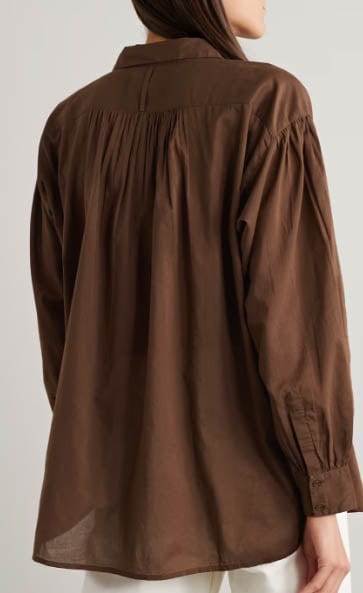 Nili Lotan Clothing Large Miles Blouse in Walnut