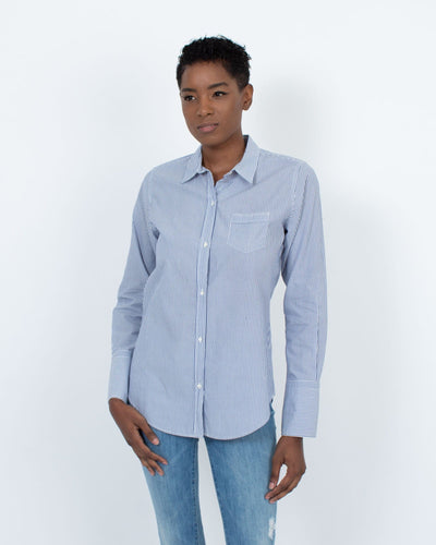 Nili Lotan Clothing Small Patch Pocket Oxford Button Down