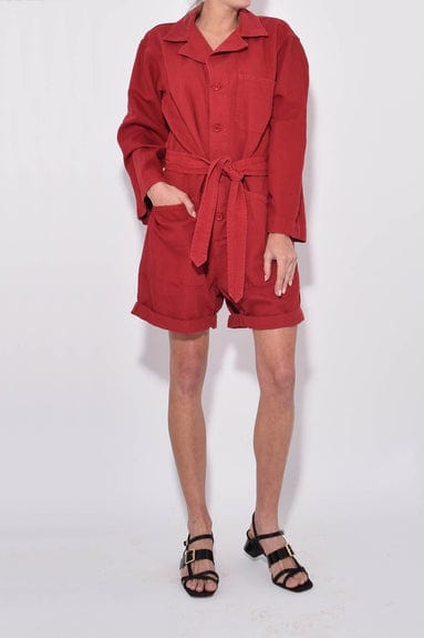 Nili Lotan Clothing Small "Sunkissed Red" Romper