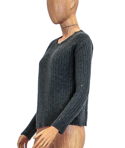 Nili Lotan Clothing XS Distressed Ribbed Cashmere Sweater
