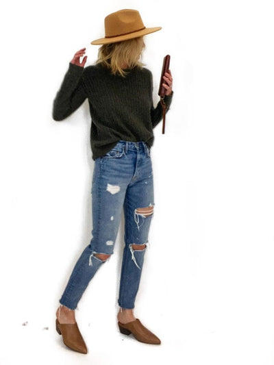 Nili Lotan Clothing XS Distressed Ribbed Cashmere Sweater