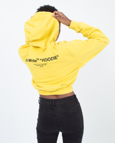 Off-White c/o Virgil Abloh Clothing Small Cropped Yellow Hoodie