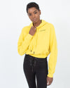 Off-White c/o Virgil Abloh Clothing Small Cropped Yellow Hoodie
