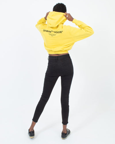 Off-White c/o Virgil Abloh Clothing Small Cropped Yellow Hoodie